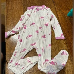 Kyte baby flamingo 6-12 zipper footie